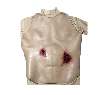 Wearable abdominal gunshot injury