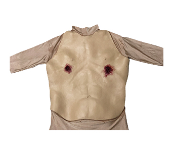 Wearable chest gunshot injury